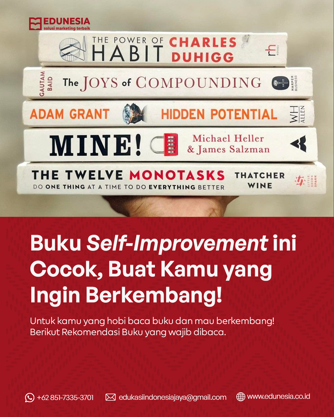 Buku Self-Improvement Ini Cocok, Buat Kamu Yang Ingin Berkembang!